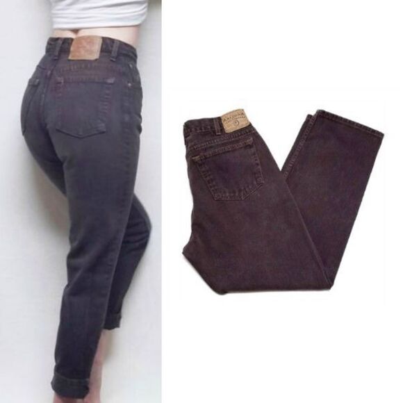 𝅺VINTAGE 90s Arizona High Rise Brown Tapered Jeans - Picture 1 of 9